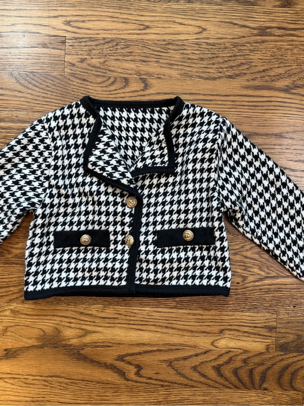 Girls Black & White Houndstooth Jacket and Skirt Set Size 3T- 4T
